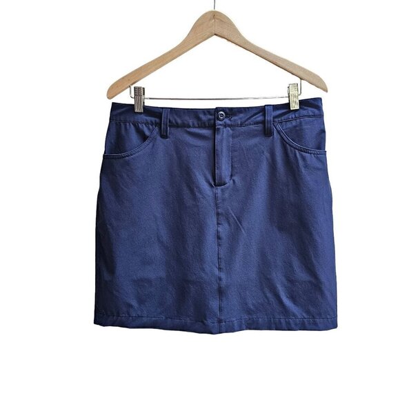 Eddie Bauer Women's Skort Size 10 Navy Blue Polyester Spandex Blend With Pockets - Picture 1 of 10
